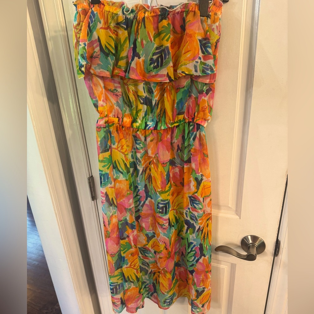 🆕️ Into the Bleu Bloom in Love Crinkle Chiffon Swim Cover Up